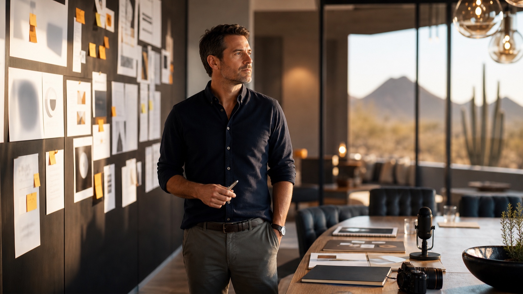 Agency founder planning a clear value story for clients at Pod Bros Media Scottsdale Arizona